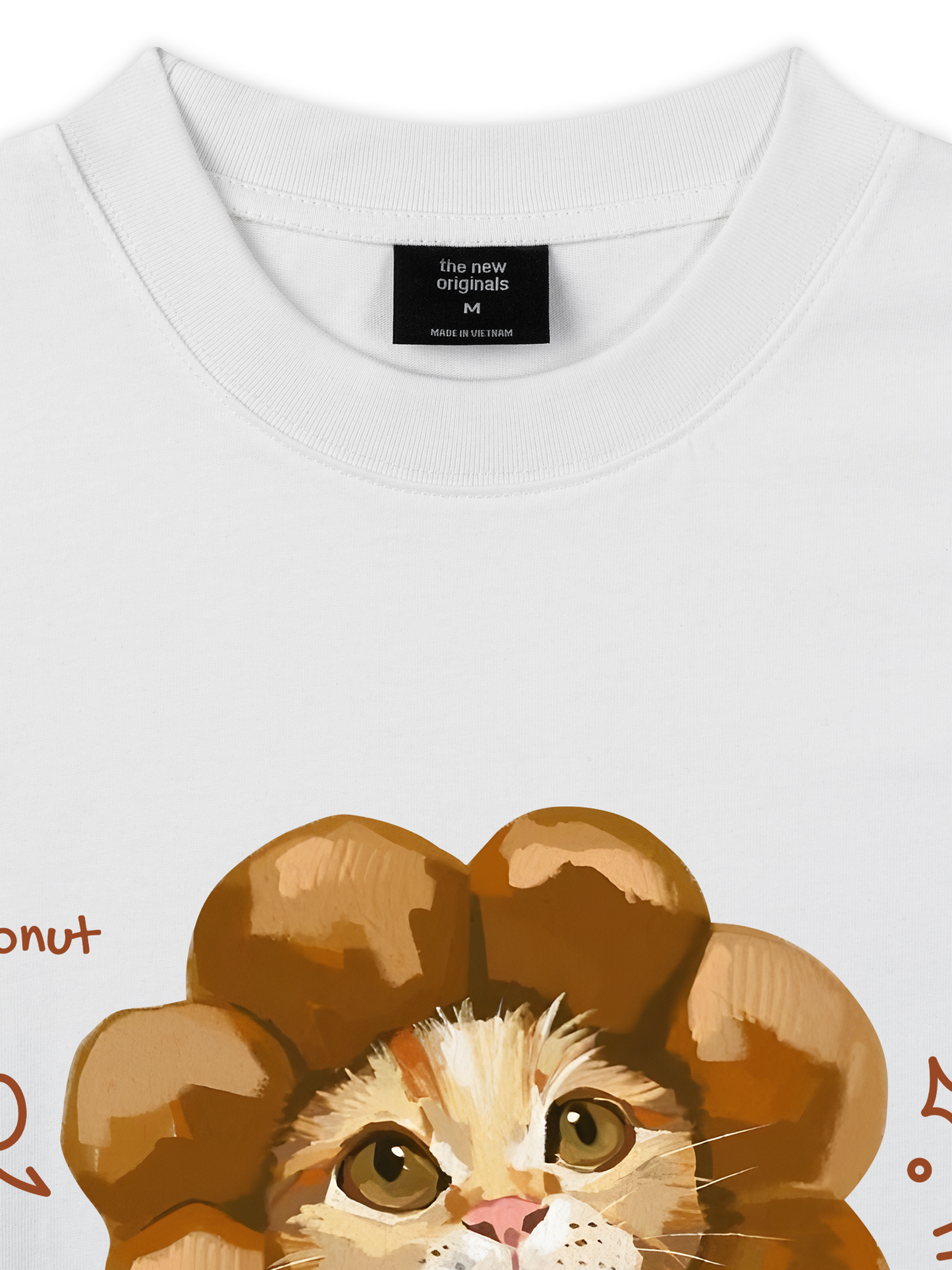 Áo Thun Relaxed Fit Animal Mood Mochi Donut Cat