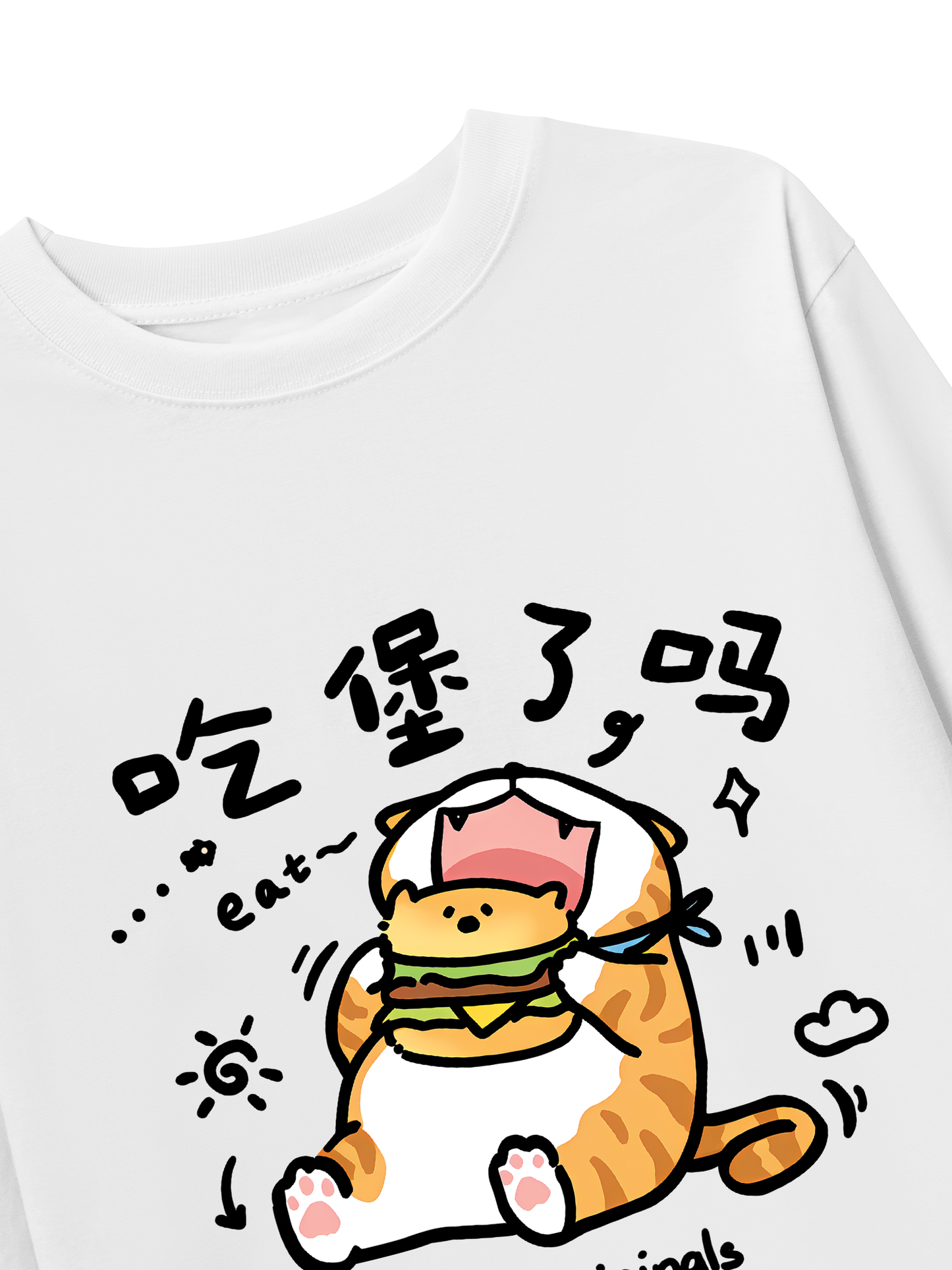 Áo Thun Dài Tay Sweet Pastry Cute Meow With Burger