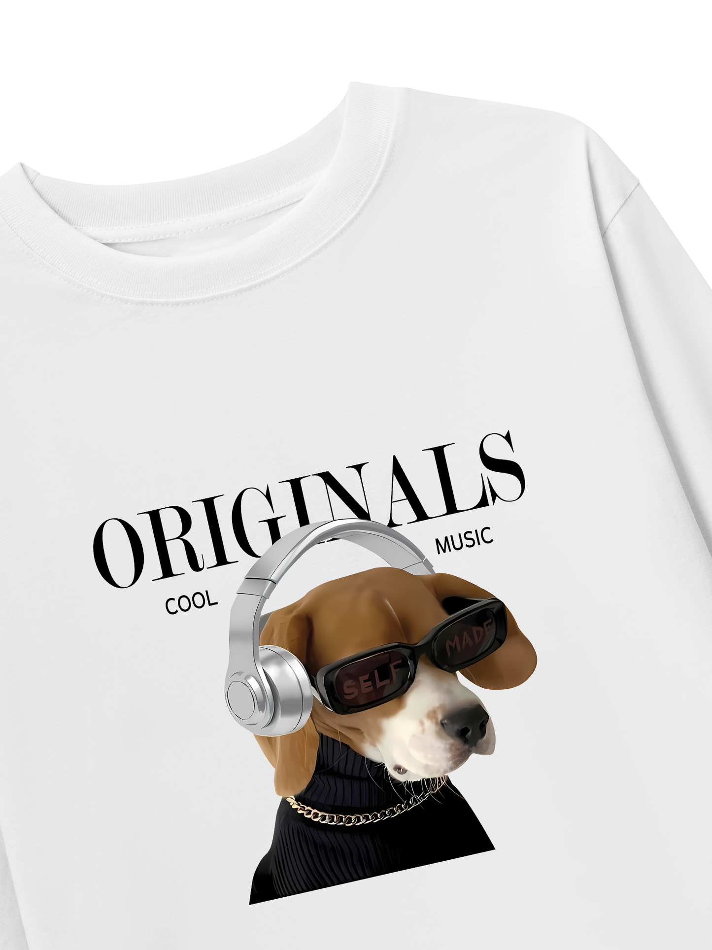 Áo Thun Dài Tay Animal Mood Cool Music Dog