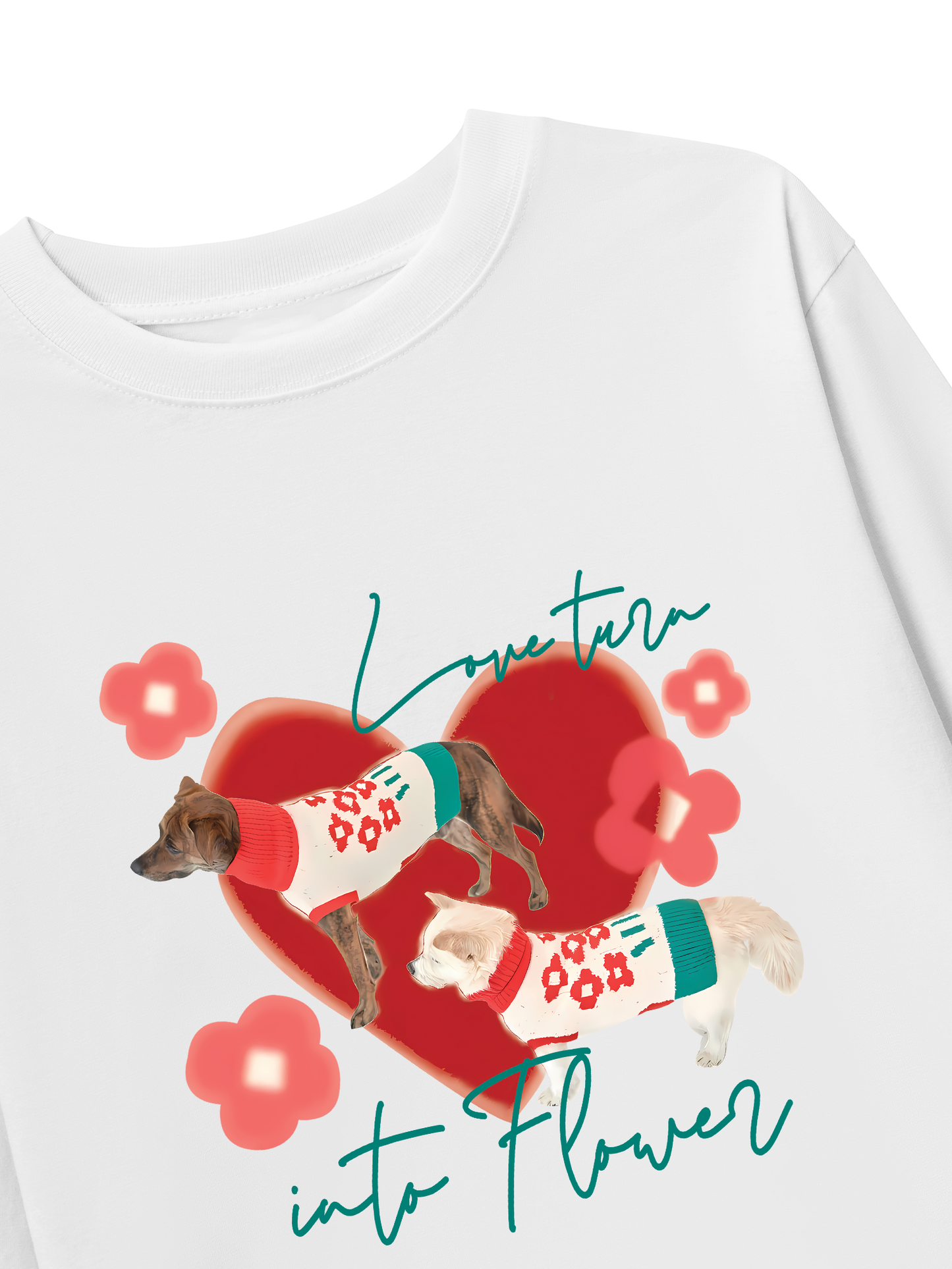 Áo Thun Dài Tay Animal Mood Love Turr Into Flower