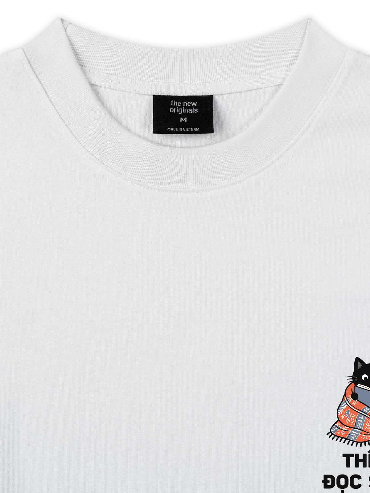 Áo Thun Relaxed Fit Thích Đọc Sách-Mèo Đen