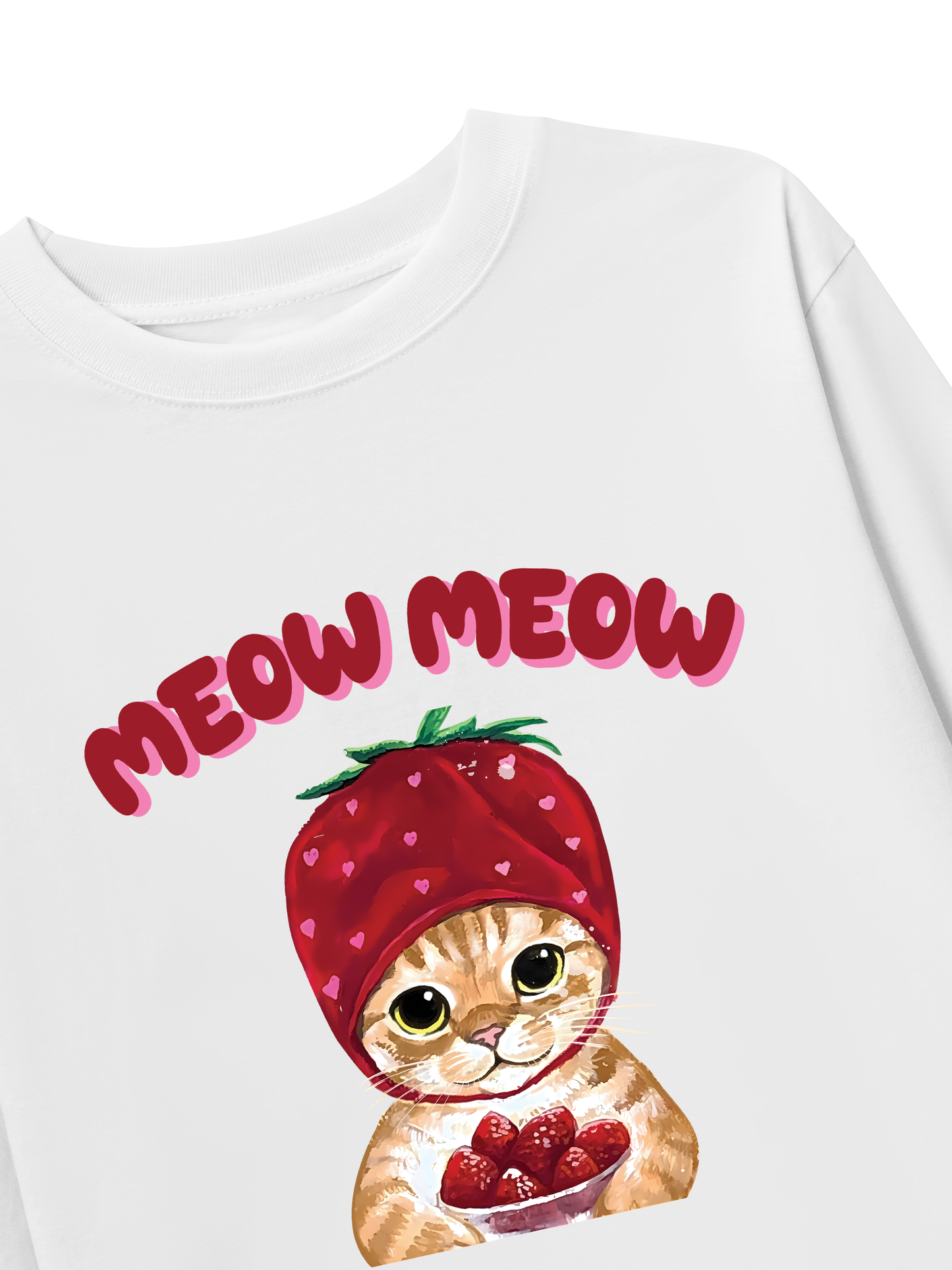 Áo Thun Dài Tay Meow Meow Strawberry