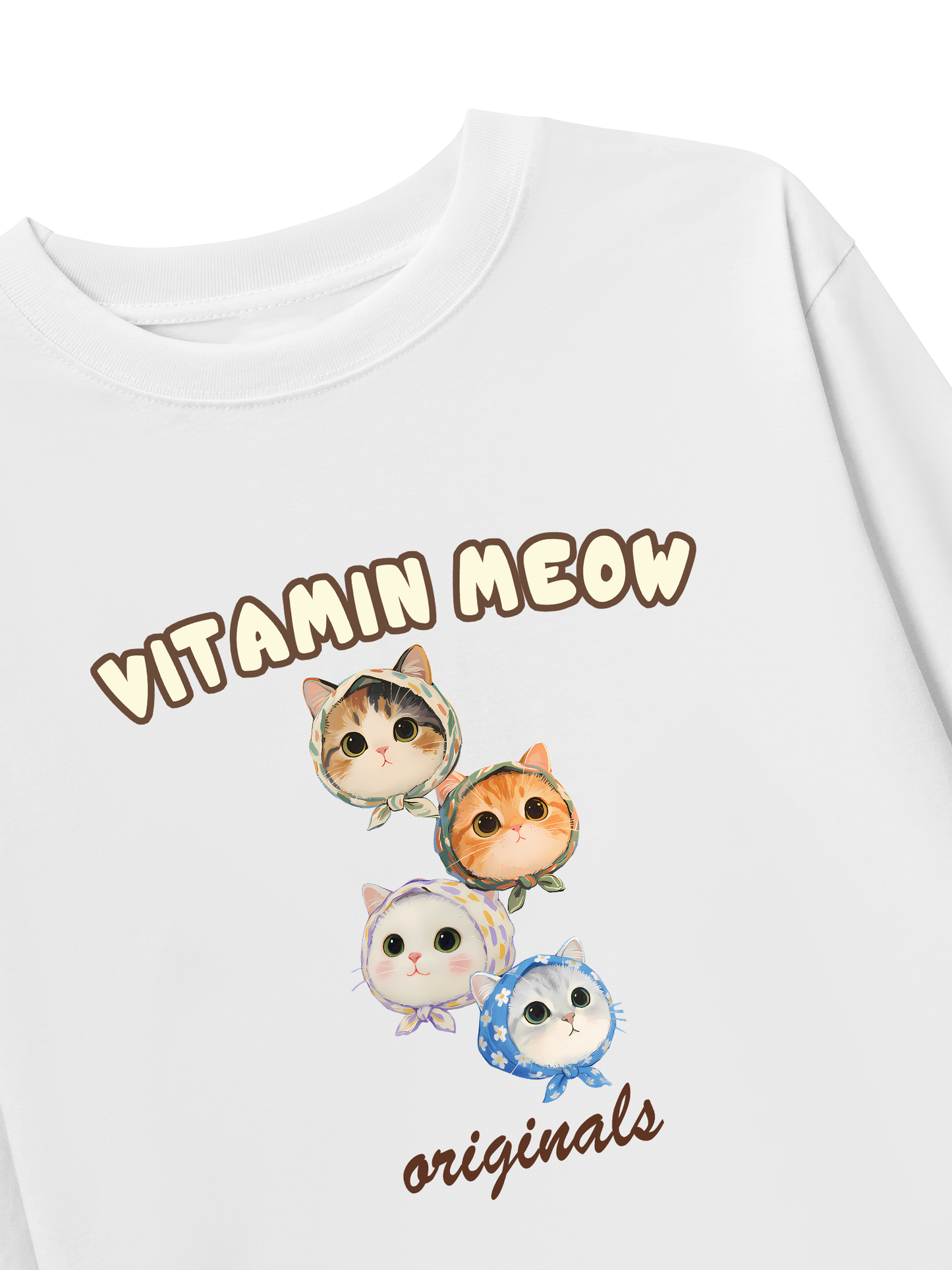 Áo Thun Dài Tay Four Cat Vitamin Meow