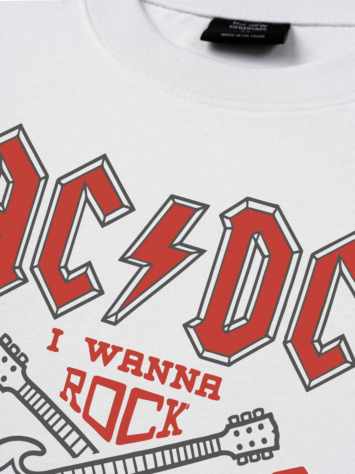 Áo Thun Relaxed Fit Music Rock AC DC I Wanna Rock & Roll