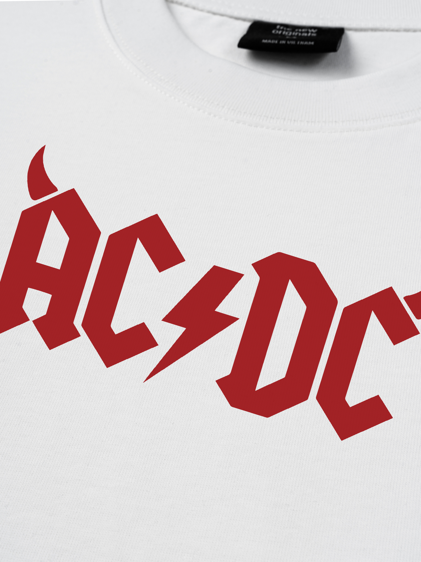 Áo Thun Relaxed Fit Music Rock AC DC Hell Logo Basic