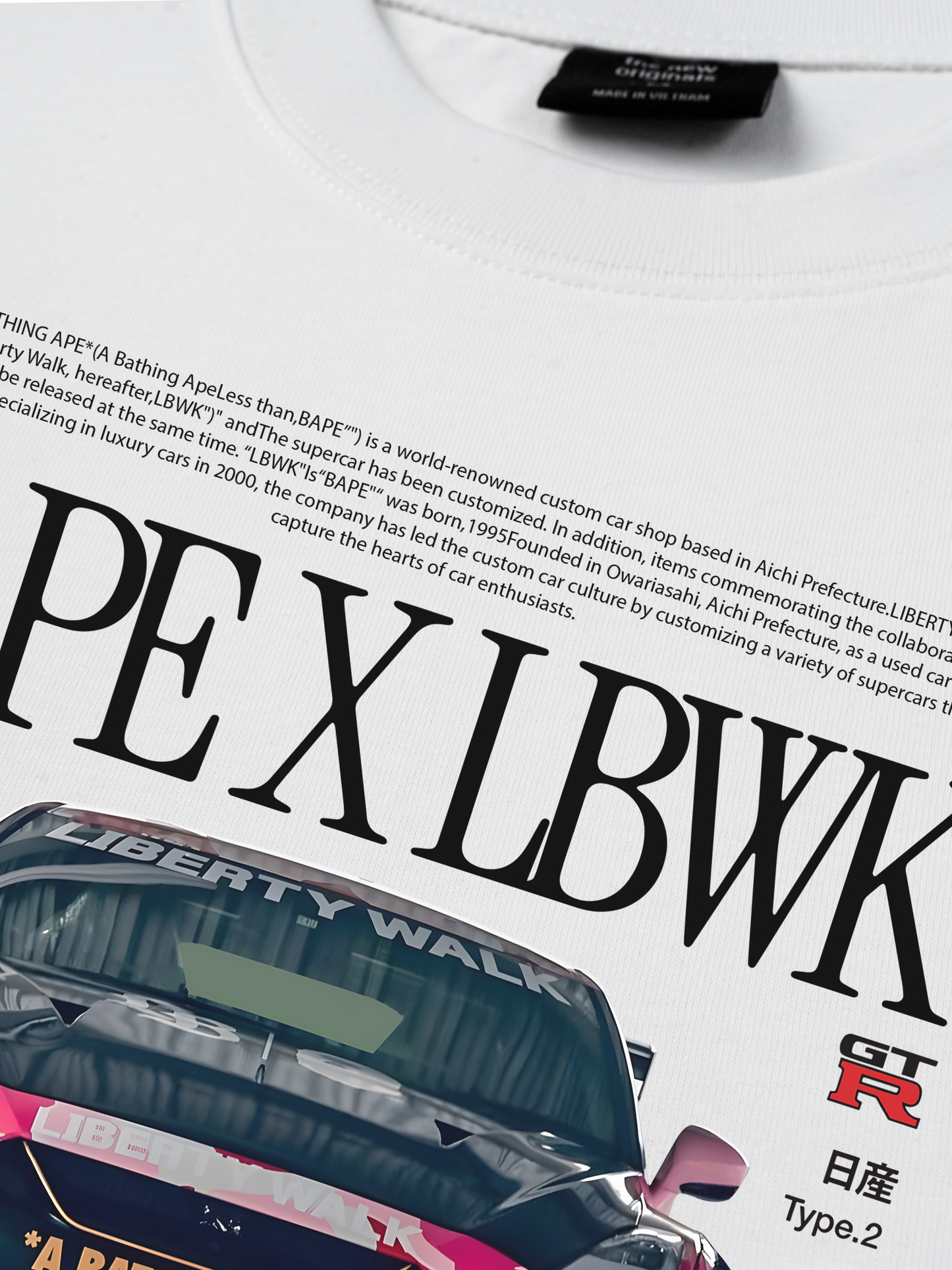 Áo Thun Relaxed Fit Car Bape X LBWK GT-R R35