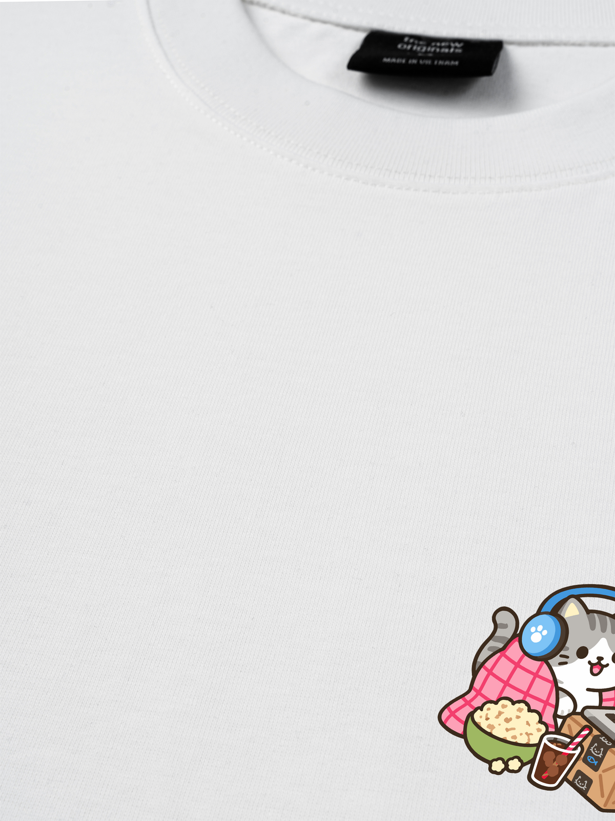 Áo Thun Relaxed Fit Thích Cày Phim-Mèo Xám Sọc