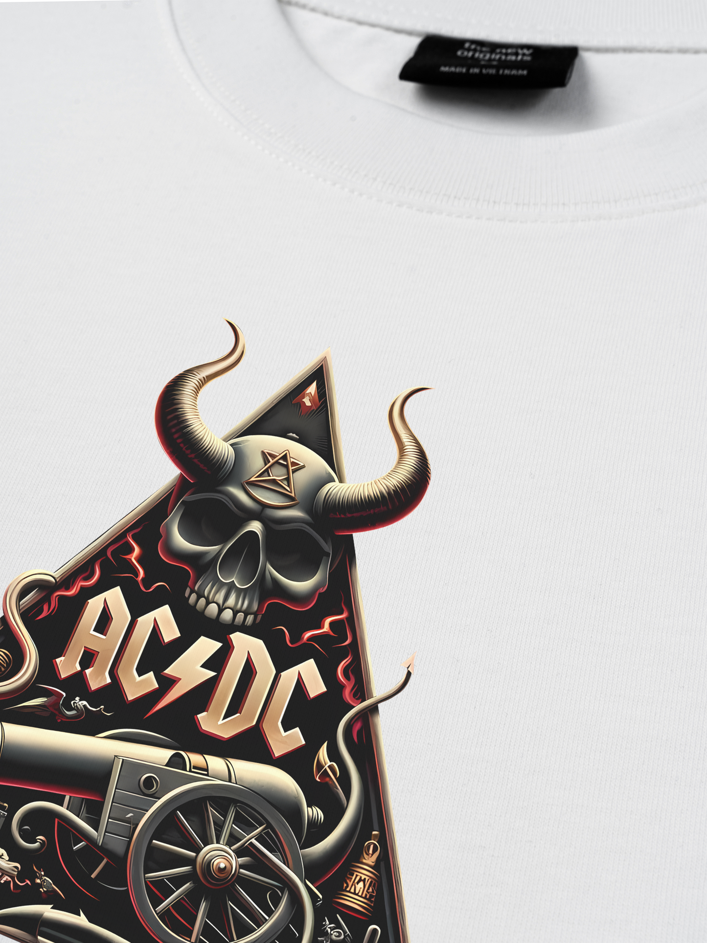 Áo Thun Relaxed Fit AC DC Logo Skull Cannon