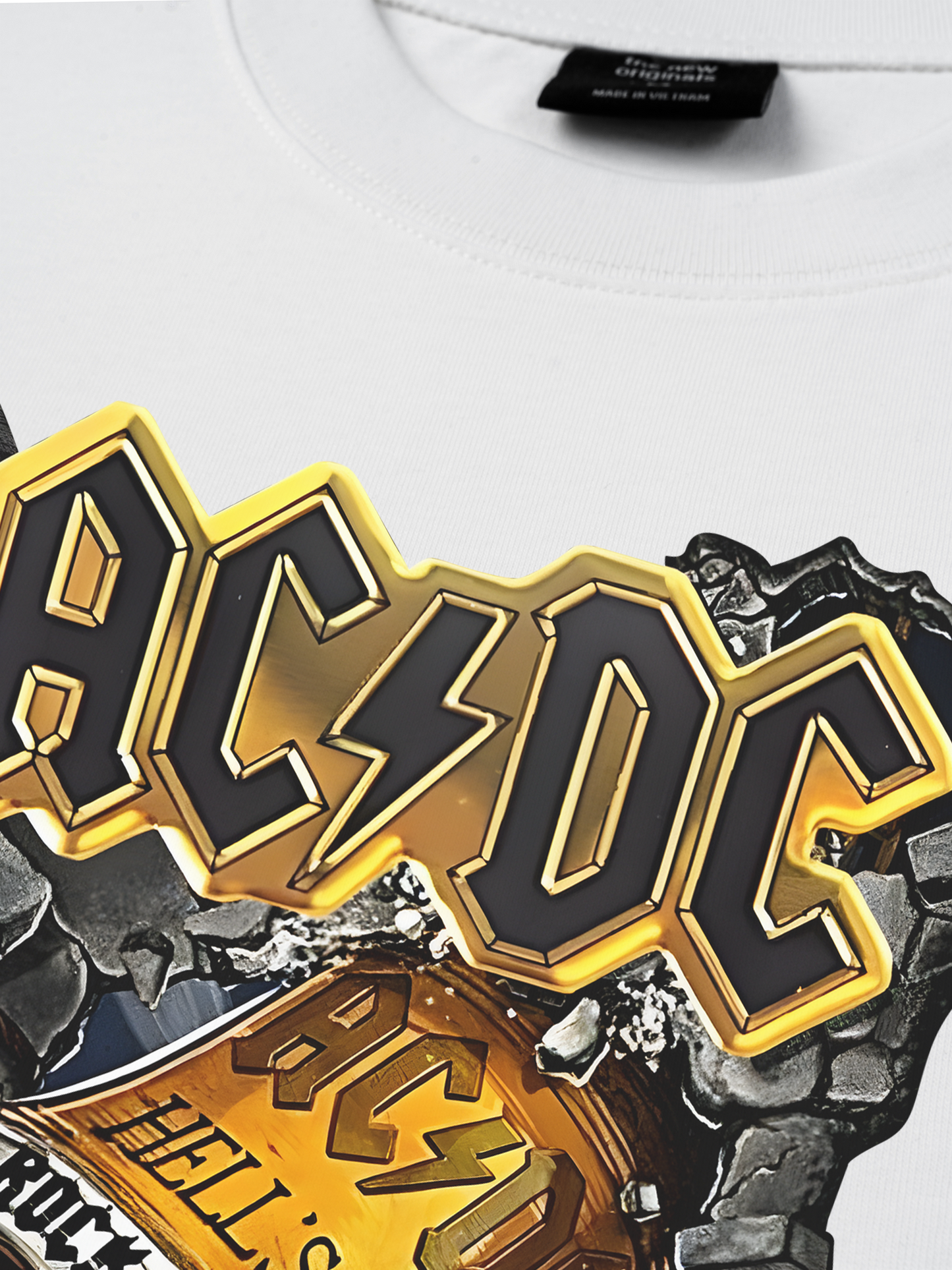 Áo Thun Relaxed Fit Music Rock AC DC Hell's Bell Rock Or Bust