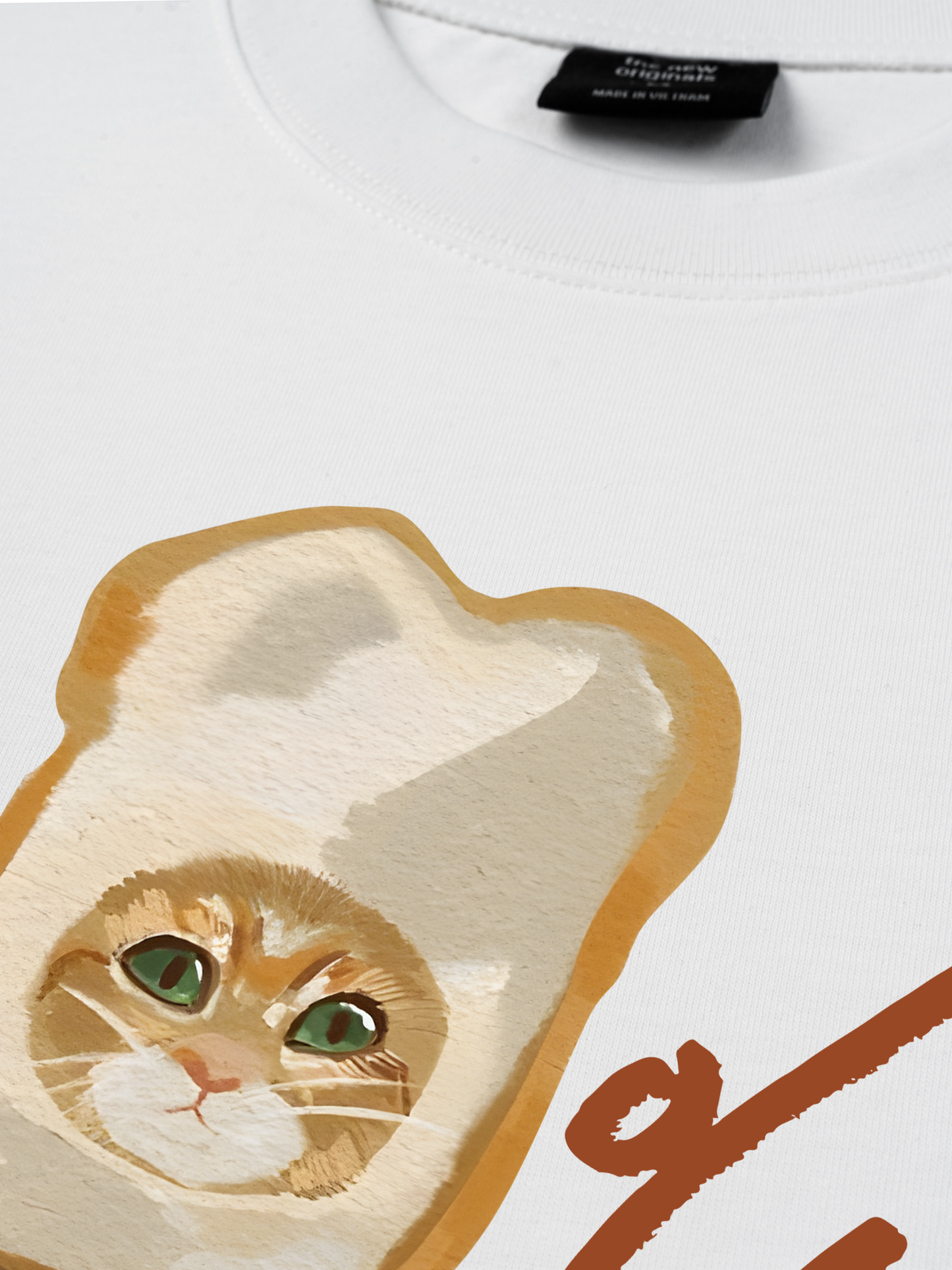 Áo Thun Relaxed Fit Animal Mood Toast Face Cat