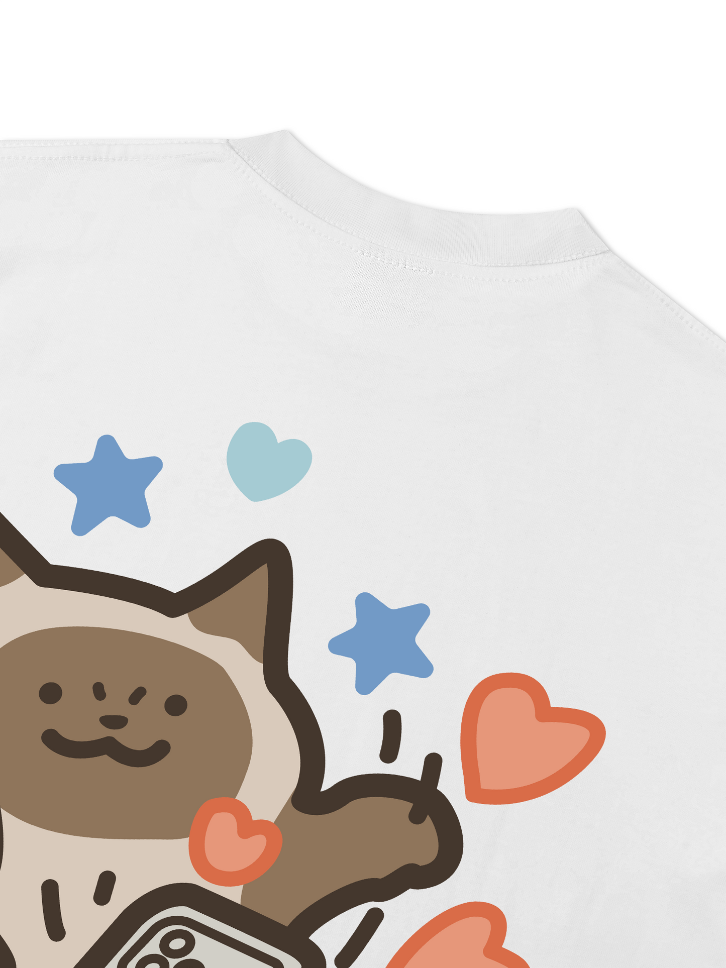 Áo Thun Relaxed Fit Happy Luv Cat Couple