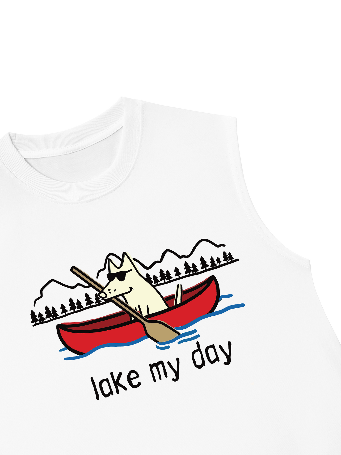 Áo Ba Lỗ Relaxed Fit Go Outside Lake My Day