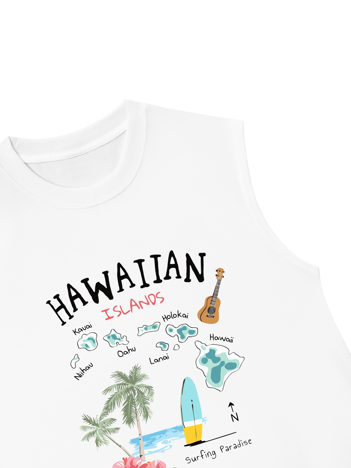 Áo Ba Lỗ Relaxed Fit Summer Vibes Hawaiian