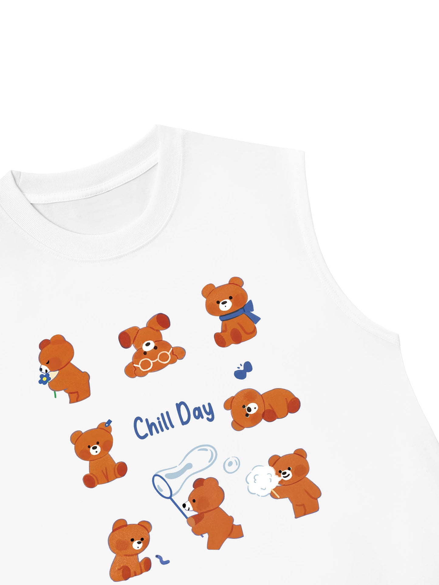 Áo Ba Lỗ Relaxed Fit Teddy Land Teddy Chill Day