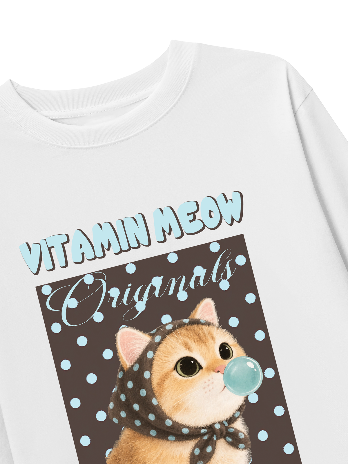 Áo Thun Dài Tay Vitamin Meow Blue Tiffany
