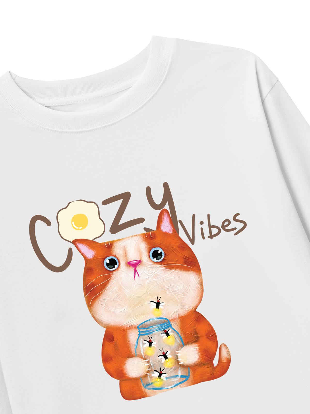 Áo Thun Dài Tay Cozzy Vibes Cat Egg