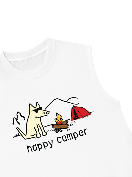 Áo Ba Lỗ Relaxed Fit  Go Outside Happy Camper Dog