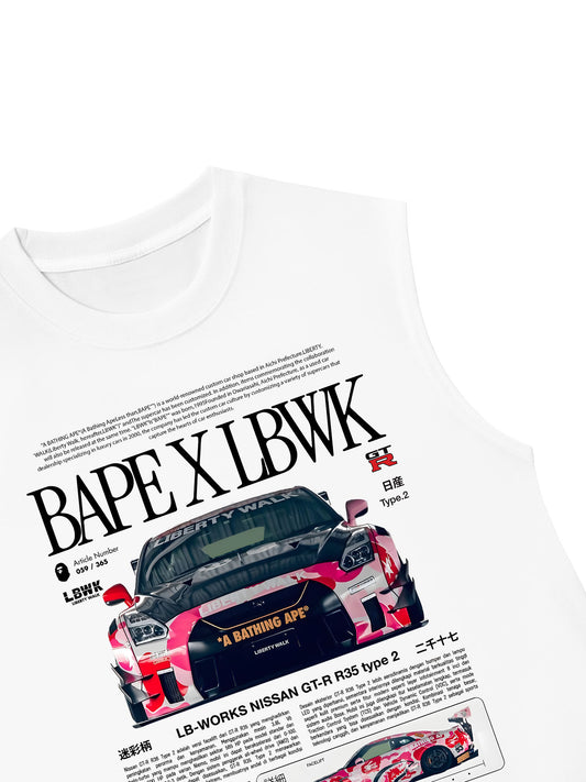 Áo Ba Lỗ Relaxed Fit CAR Bape X LBWK GT-R R35