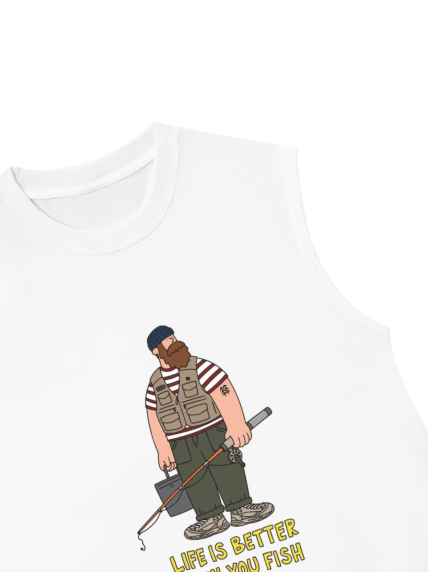 Áo Ba Lỗ Relaxed Fit Life Is Better When You Fish