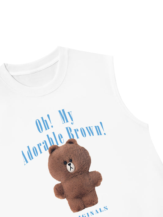 Áo Ba Lỗ Relaxed Fit Teddy Land Oh My Brown