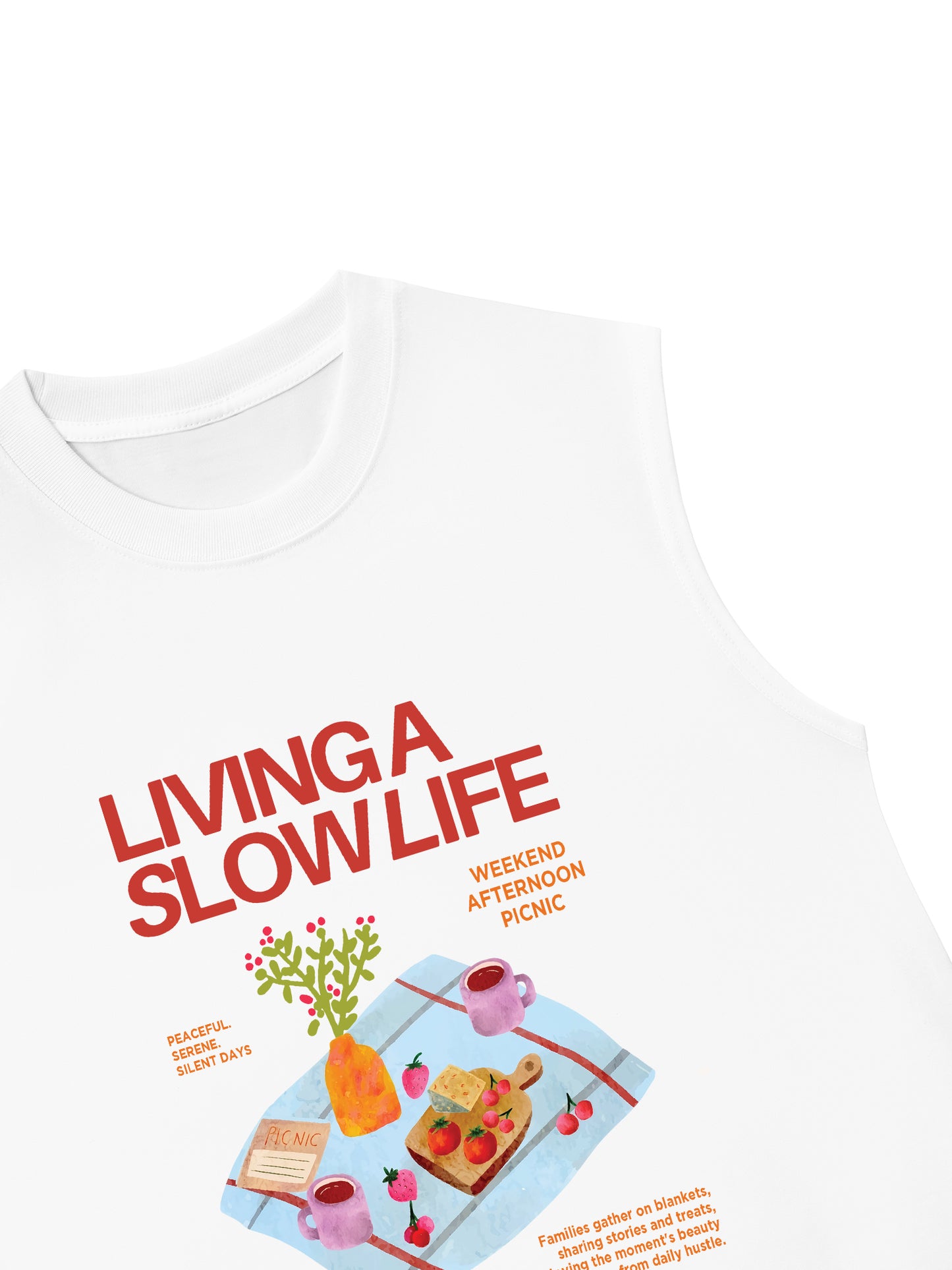 Áo Ba Lỗ Relaxed Fit Living A Slow Life