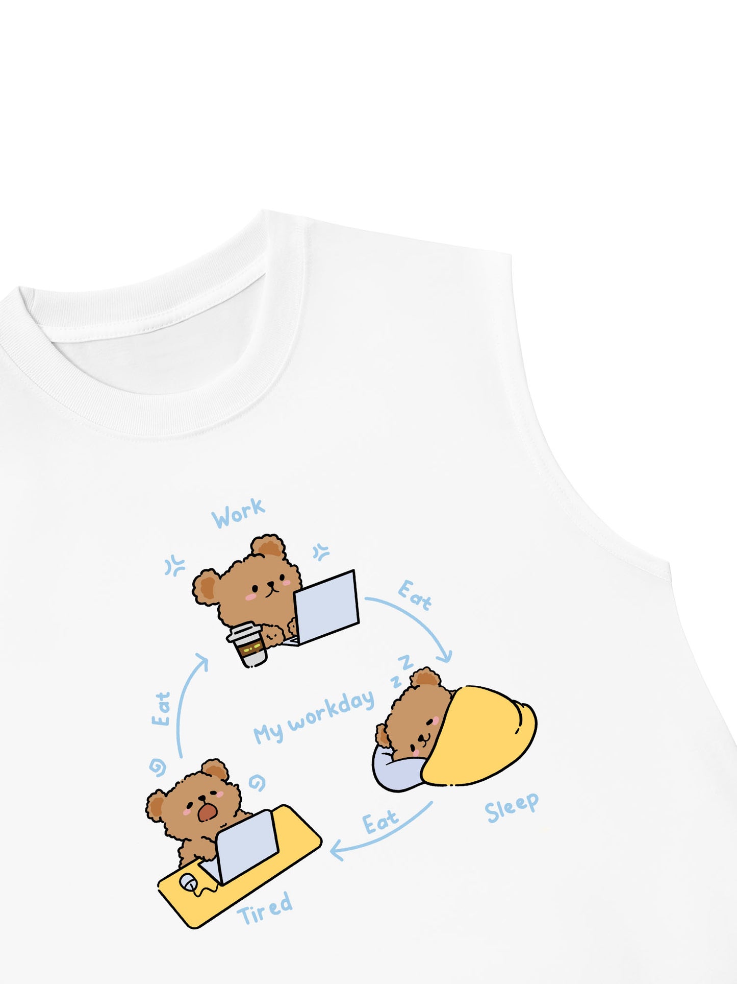 Áo Ba Lỗ Relaxed Fit Teddy Land My Work Day