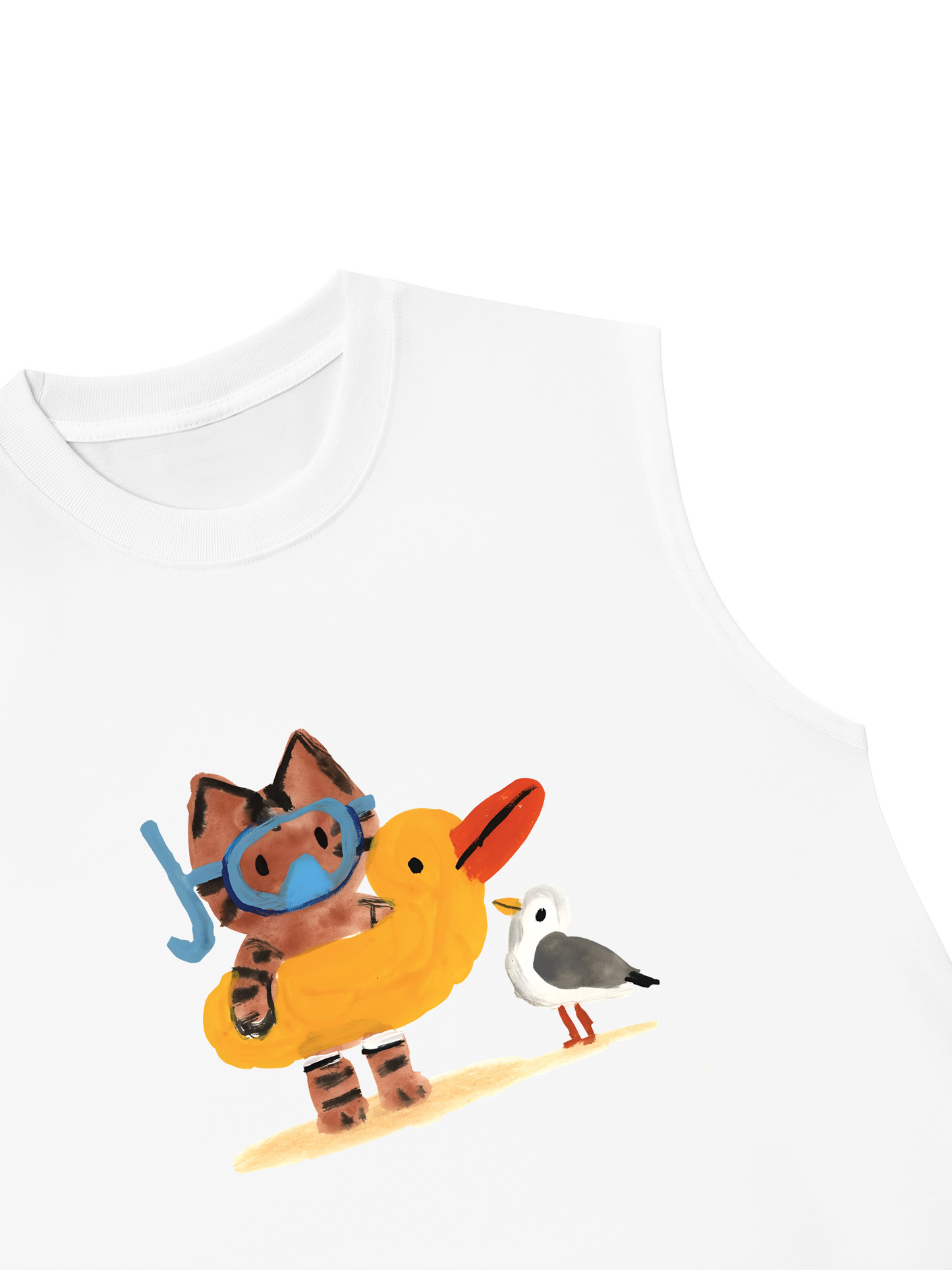 Áo Ba Lỗ Relaxed Fit Summer Vibes Cat And Duck