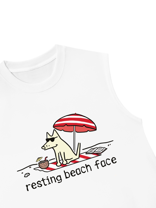 Áo Ba Lỗ Relaxed Fit Go Outside Resting Beach Face