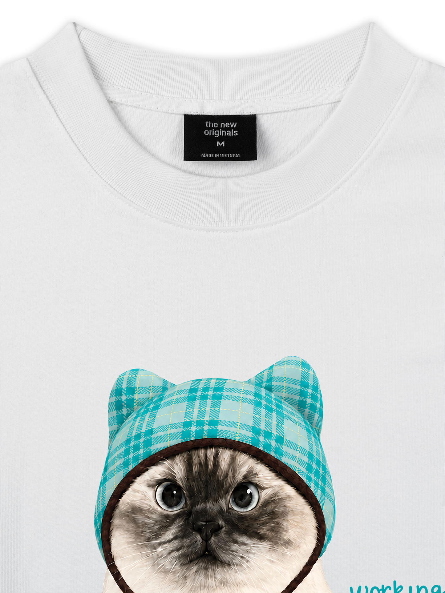 Áo Thun Relaxed Fit Working O'ttreats Blue Tiffany Meow