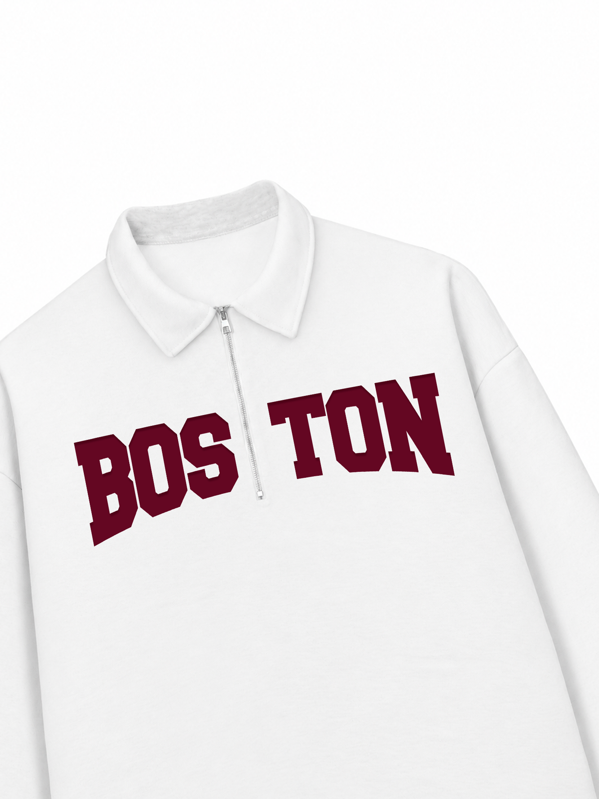 Áo Sweater Polo Nỉ Hai Da Boston Burgundy