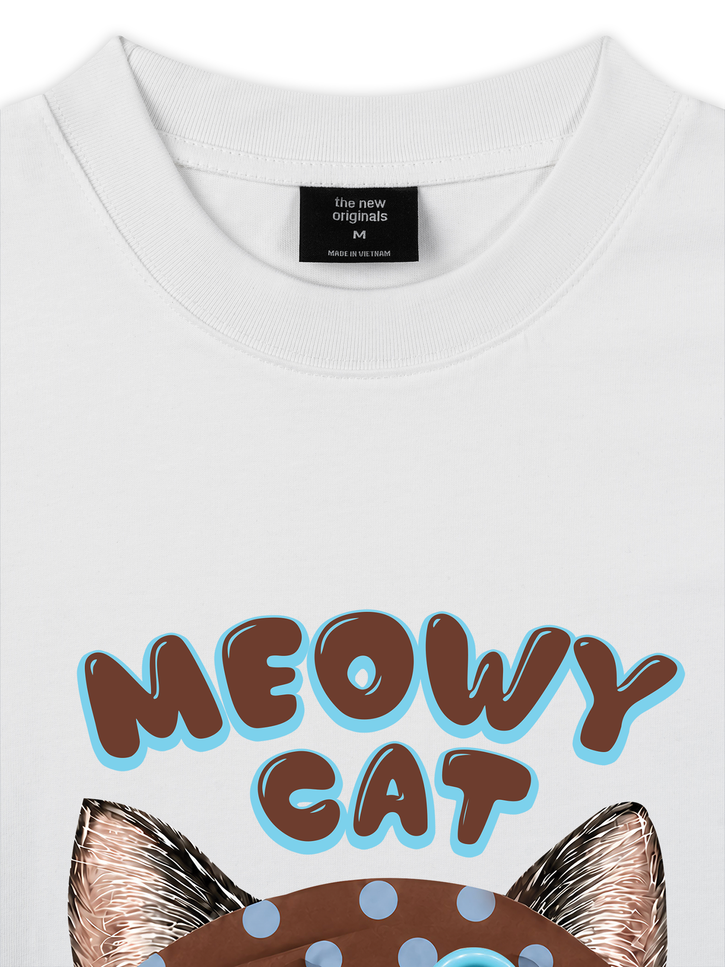 Áo Thun Relaxed Fit  Meowy Cat Brown