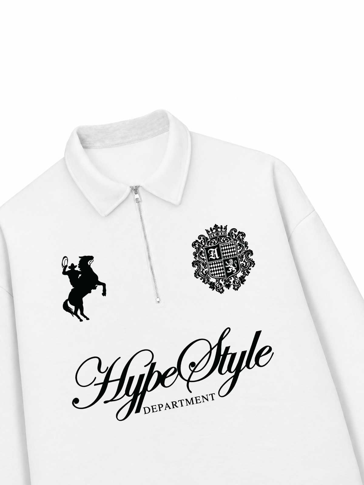 Áo Sweater Polo Nỉ Hai Da Black And White Hype Style