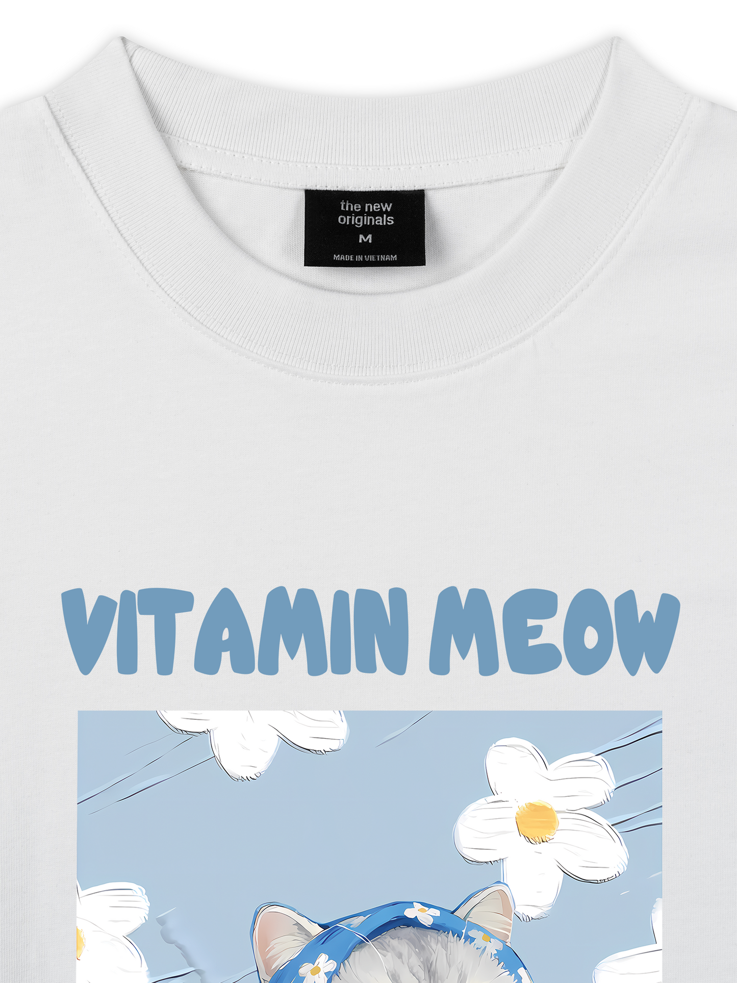 Áo Thun Relaxed Fit Flower With Meow