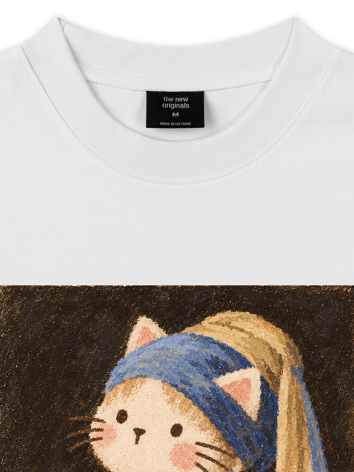 Áo Thun Relaxed Fit Cat with a Pearl Earring
