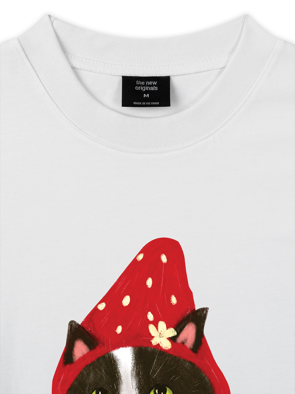 Áo Thun Relaxed Fit Strawberry Meow Kitten Day