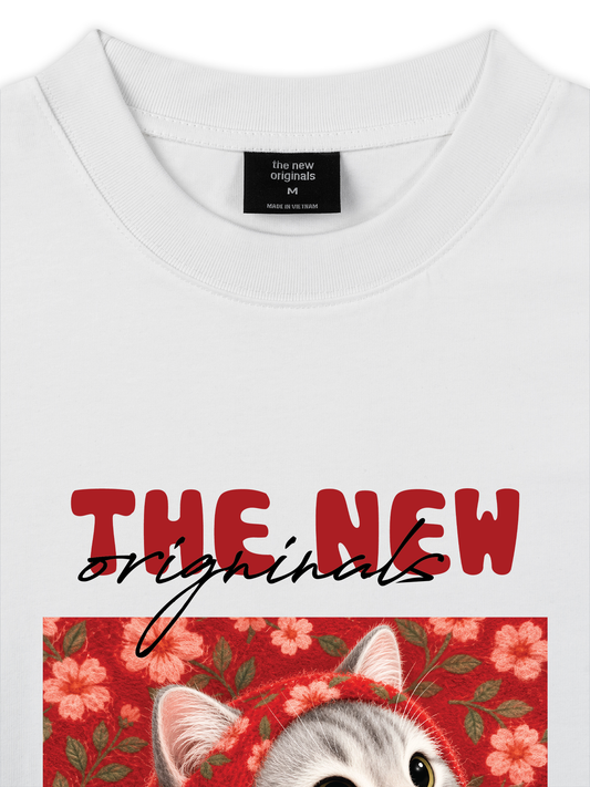 Áo Thun Relaxed Fit Red Daisy Daydream Meow