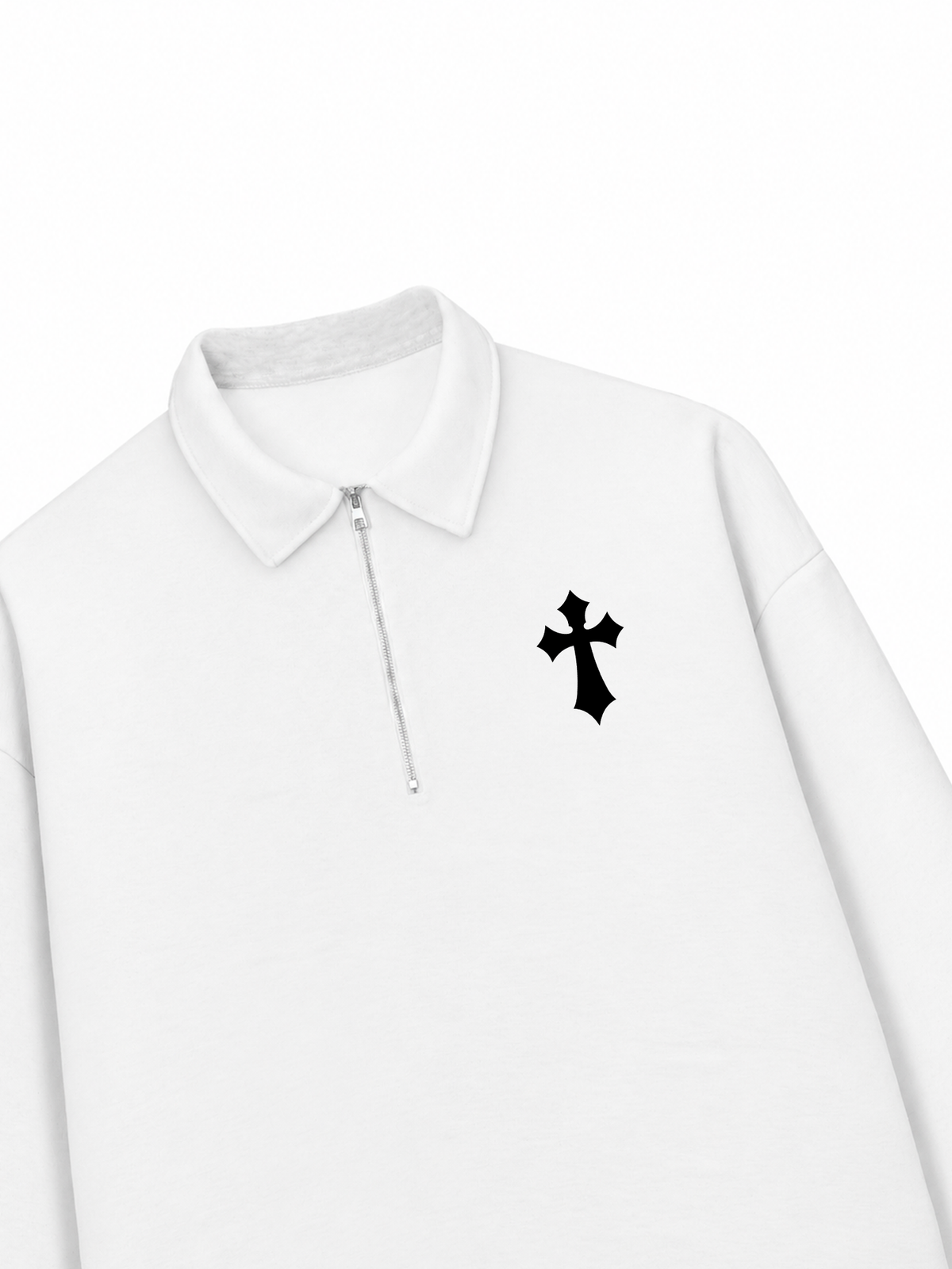 Áo Sweater Polo Nỉ Hai Da Gothic Cross