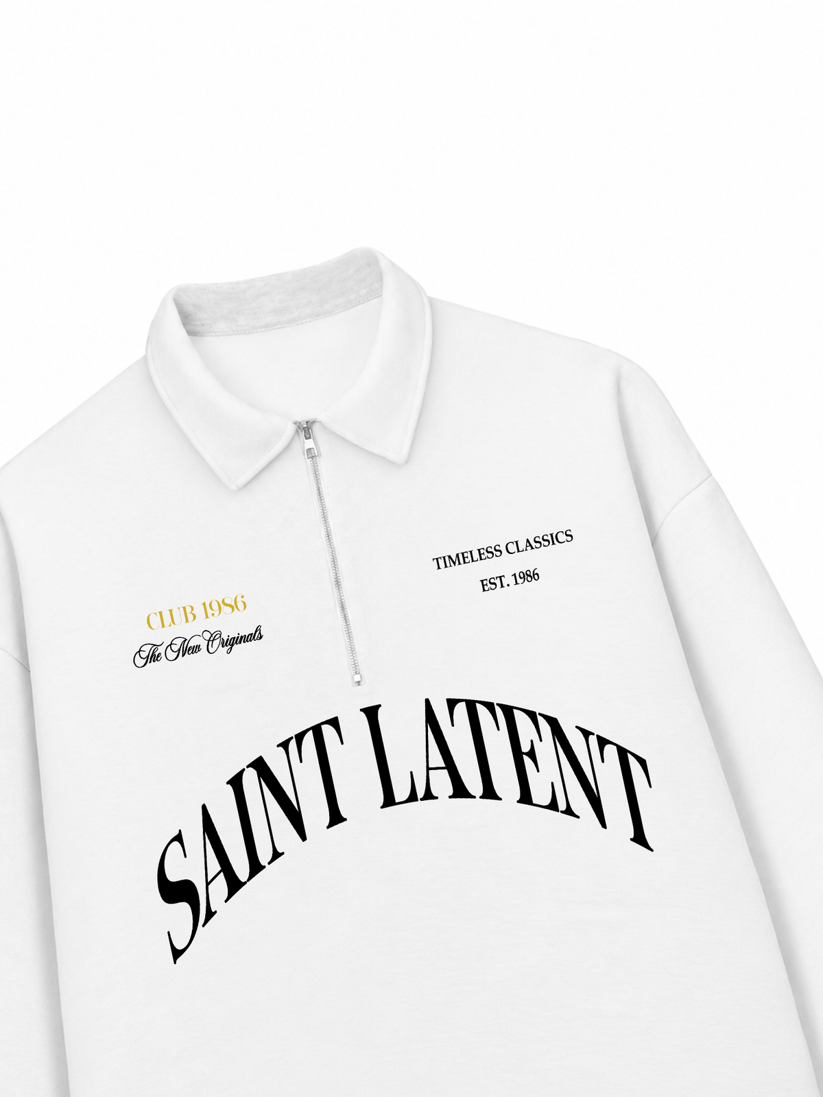 Áo Sweater Polo Nỉ Hai Da  Saint Latent Old Money