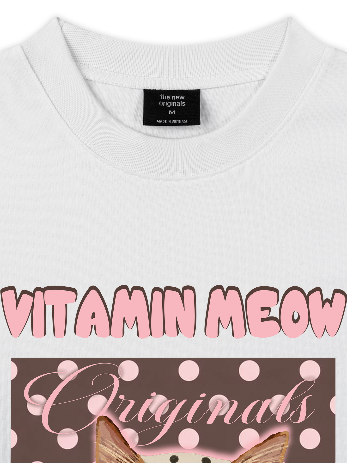 Áo Thun Relaxed Fit  Pink Dotty Vitamin Meow