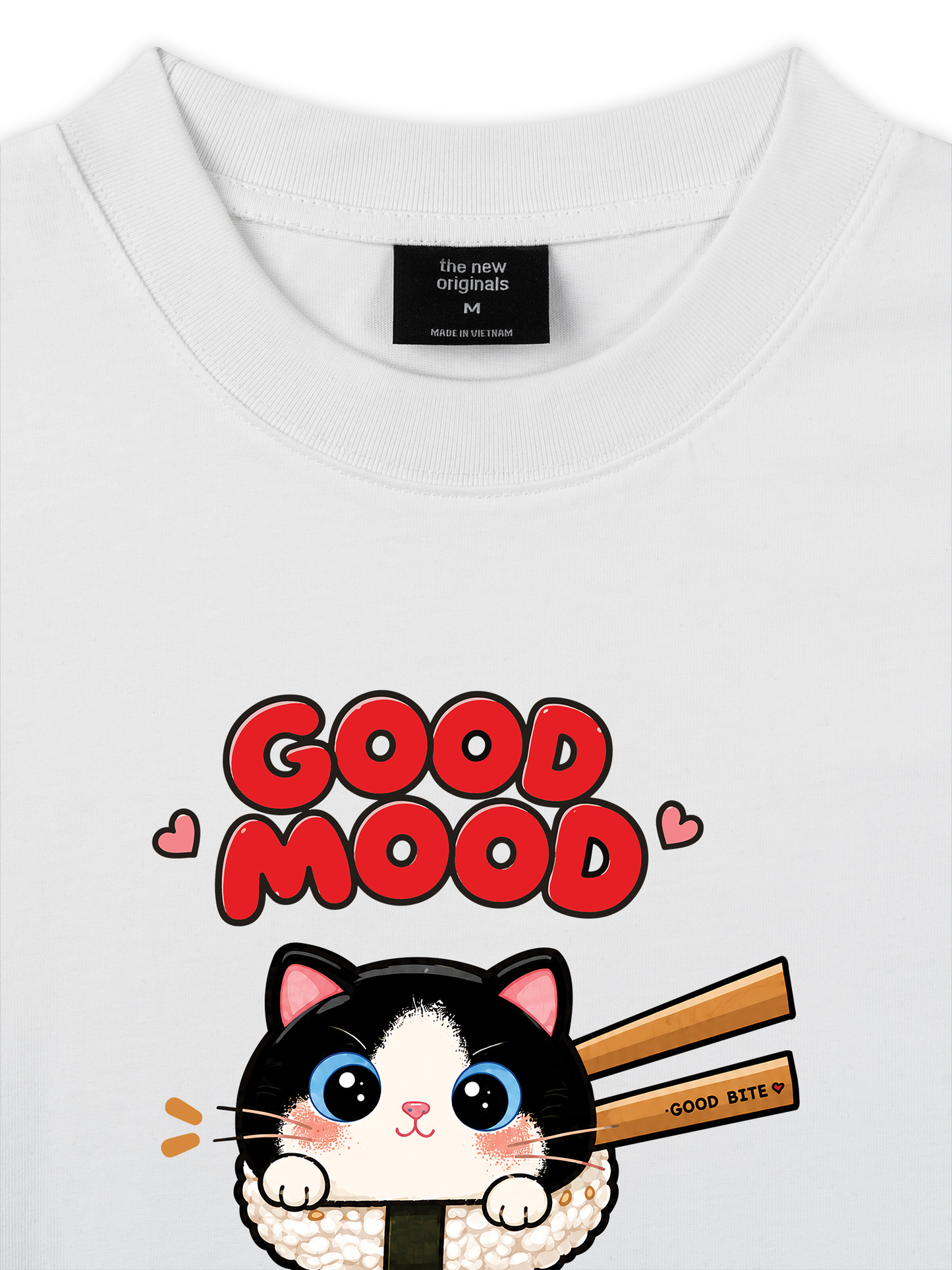 Áo Thun Relaxed Fit Good Mood Sushi Cat
