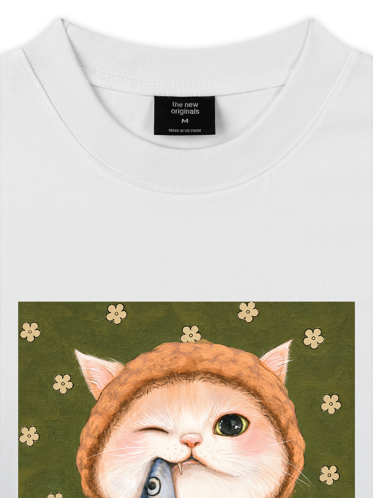 Áo Thun Relaxed Fit Green Fish Meow trước