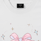 Áo Thun Relaxed Fit Cute Girl Pink Bow Bunny