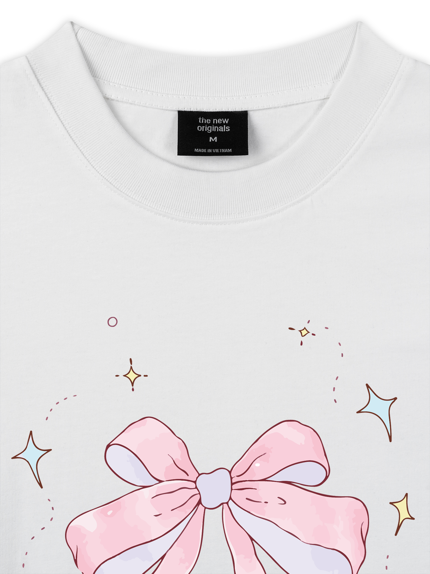 Áo Thun Relaxed Fit Cute Girl Pink Bow Bunny