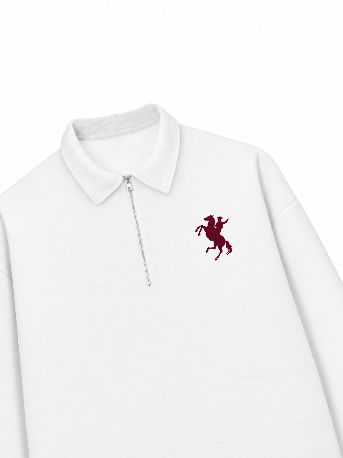 Áo Sweater Polo Nỉ Hai Da Burgundy Horse