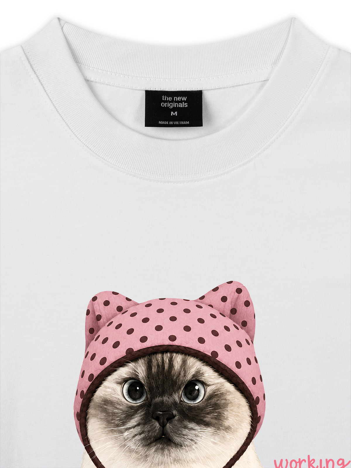 Áo Thun Relaxed Fit Working O'ttreats Pink Meow