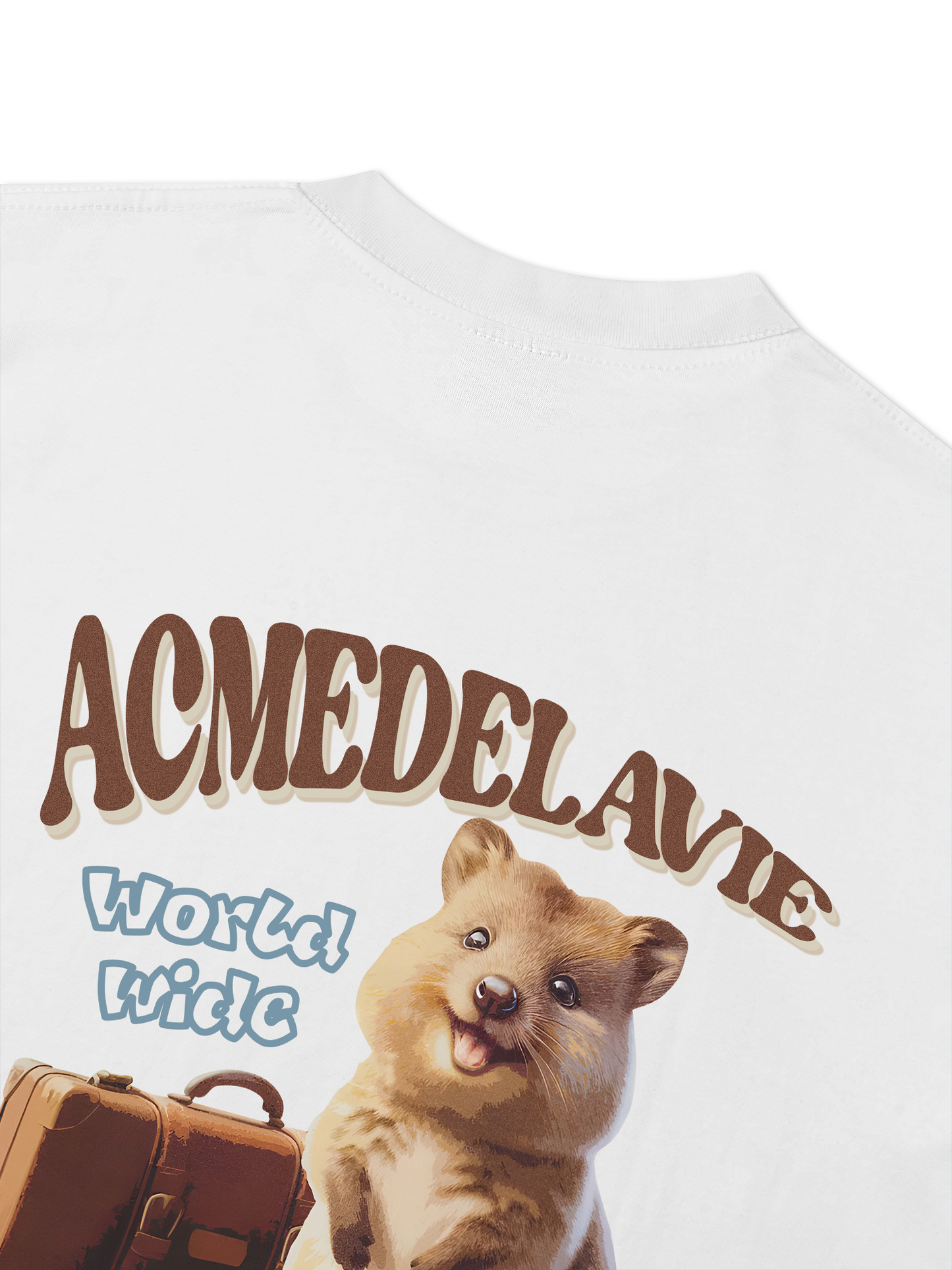 Áo Thun Relaxed Fit World Wide Travel Quokka Artwork