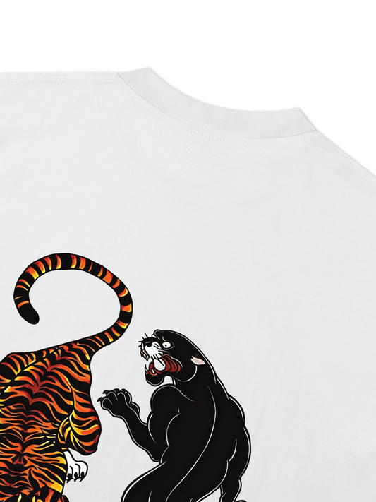 Áo Thun Relaxed Fit Japan Spirit Tiger And Black Panther