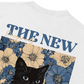 Áo Thun Relaxed Fit Blue Flower Cat