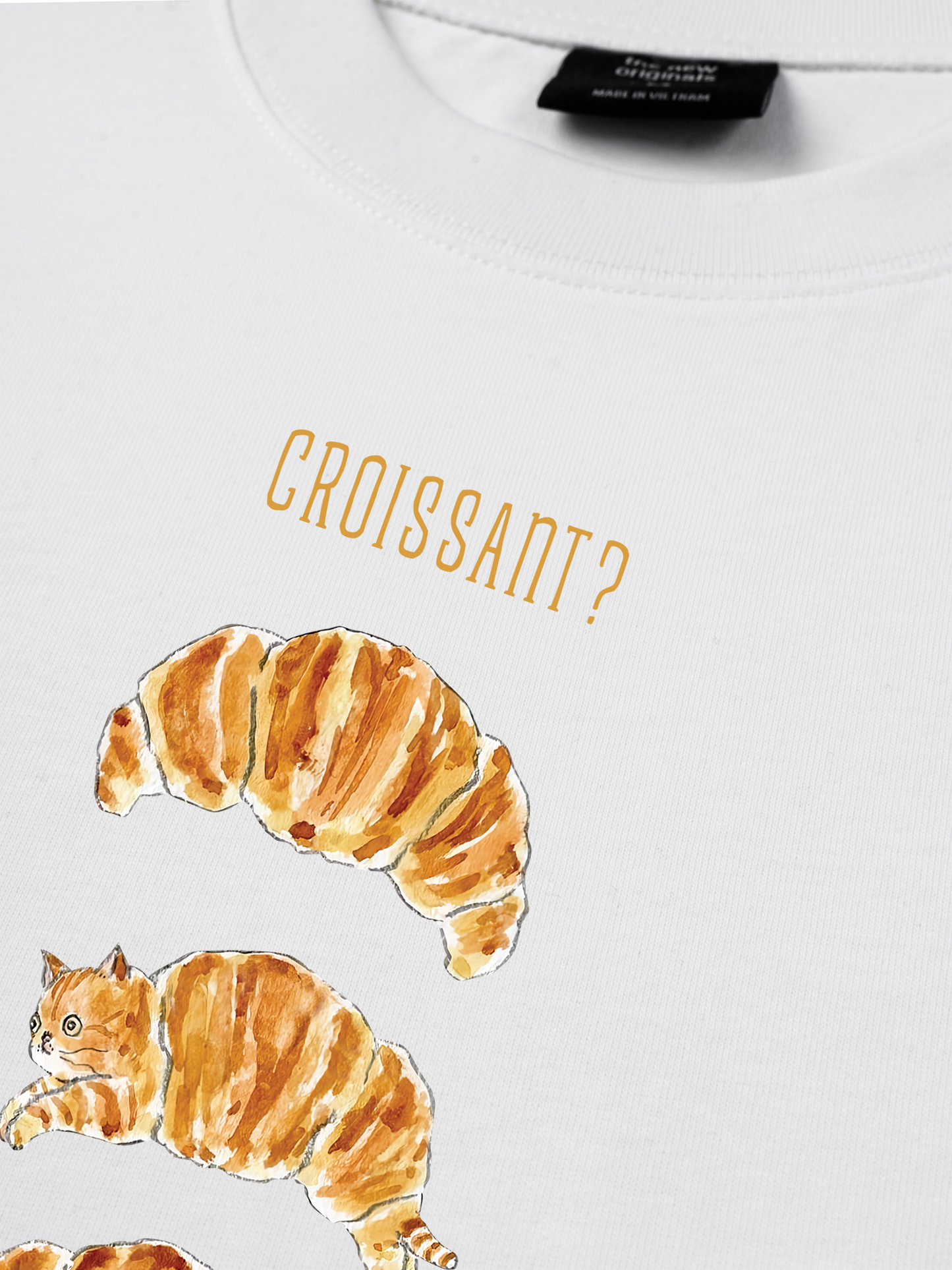 Áo Thun Relaxed Fit Croissant Cat