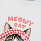 Áo Thun Relaxed Fit Meowy Cat Pink Plaid